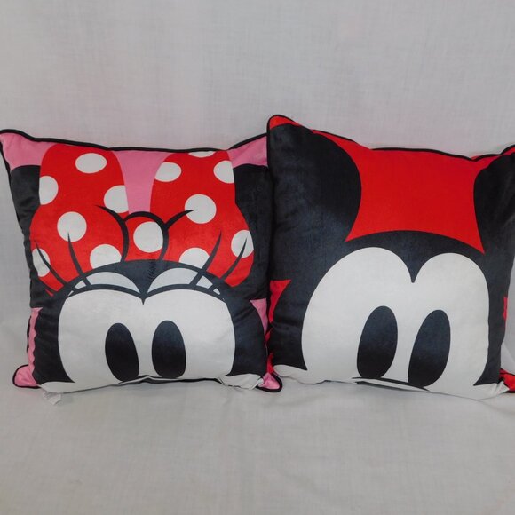 2 Disney 100 Anniversary Mickey Mouse & Minnie Mouse 17" x 17" Throw Pillows - Picture 4 of 7
